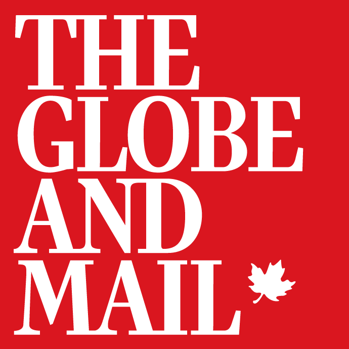 The Globe and Mail logo with a white maple leaf on red.