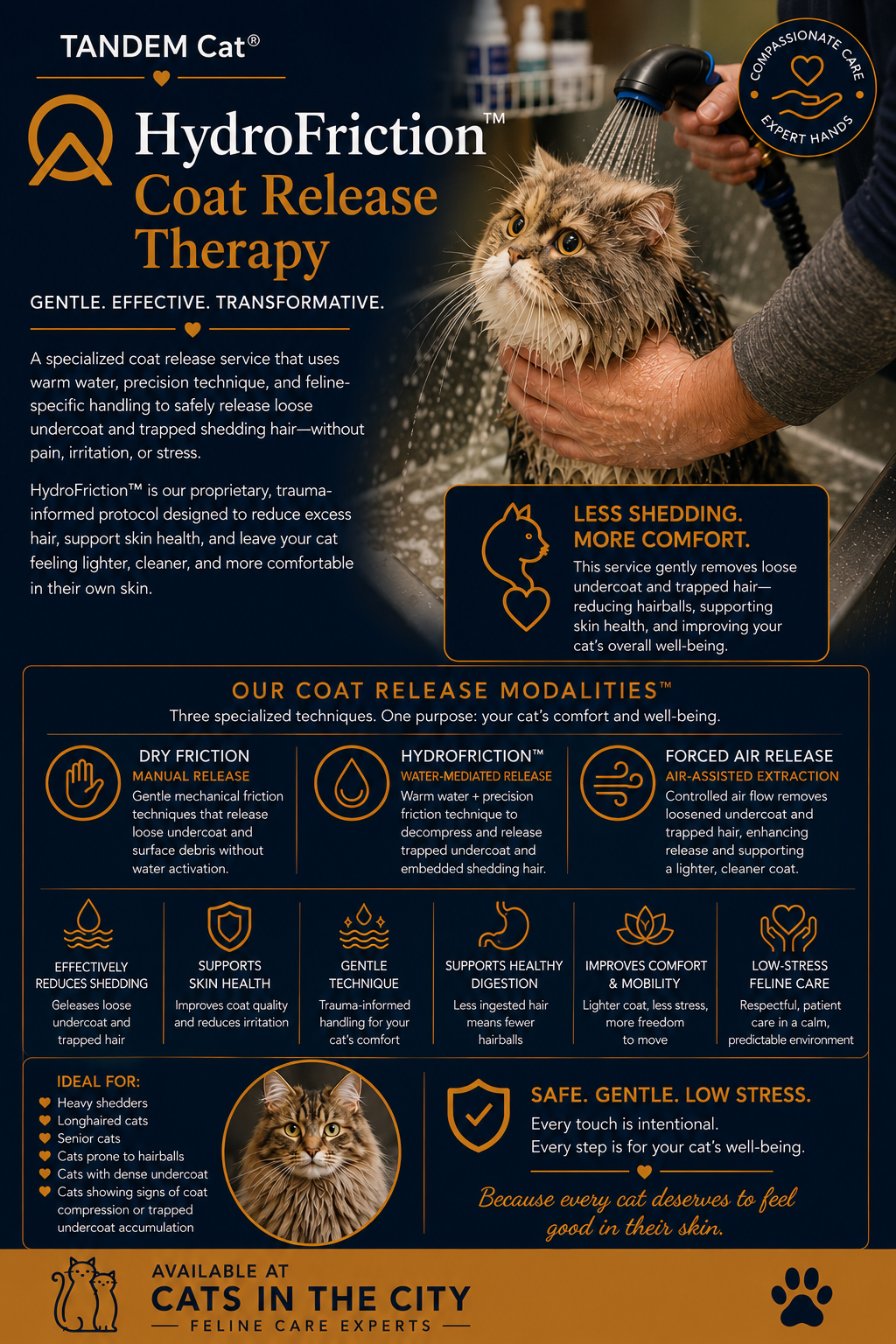 HydroFriction feline coat care graphic